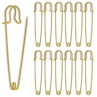 Fako Bijoux - Grote Veiligheidsspeld - Sierspeld - Sjaalspeld - Classic - Ponchospeld - 75mm - 30 Stuks - Goud