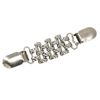 Fako Bijoux - Vestsluiting - Vestclip - Blocks - Zilverkleurig