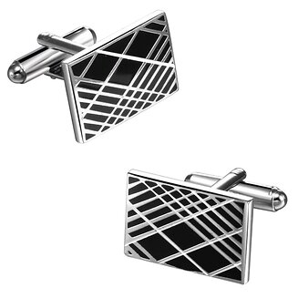 Fako Bijoux - Manchetknopen - Blok Ruit - 21x14mm - Zilverkleurig