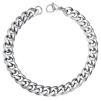 Fako Bijoux - Schakelarmband Gourmet - Cuban Link - Staal - RVS - 9mm - 22cm - Zilverkleurig