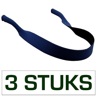 Fako Bijoux - Brillenkoord Neopreen - Brilband - Sport - Watersport - Navy Blauw - 3 Stuks