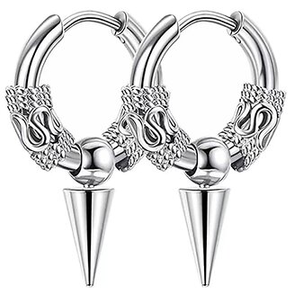 Fako Bijoux - Punk Gothic Oorringen Vintage - Spike - 16mm – Zilverkleurig