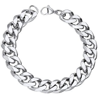 Fako Bijoux - Schakelarmband Gourmet - Cuban Link - Staal - RVS - 11mm - 22cm - Zilverkleurig