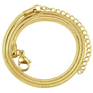Fako Bijoux - Ketting - Slang Schakel - Snake Chain - RVS - Stainless Steel - 1.2mm - 40cm - Goudkleurig